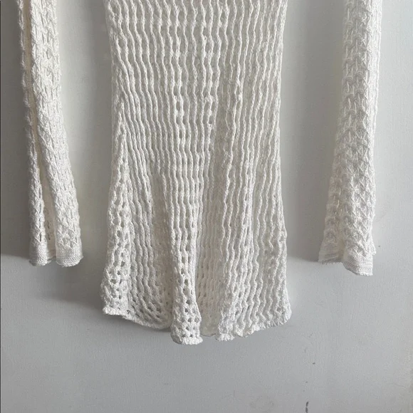 ViX Paula Hermanny Size Small Belle Crochet Knit Long Sleeve Cover-Up Women Swim - Picture 5 of 16
